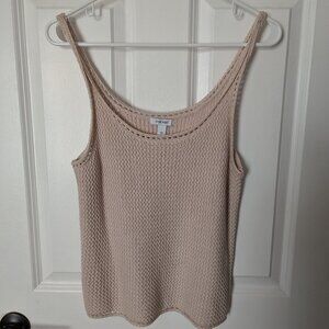 NWOT Nine West Scoop Neck Sleeveless Crochet Tank, Size Medium